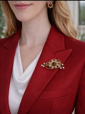 Vintage Brooch & Earrings Sey